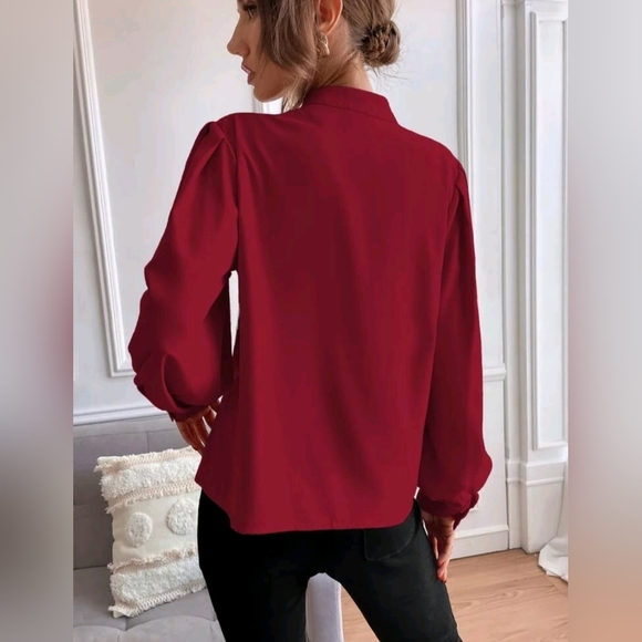 Bishop Sleeve Button Up Blouse - Picture 2 of 3